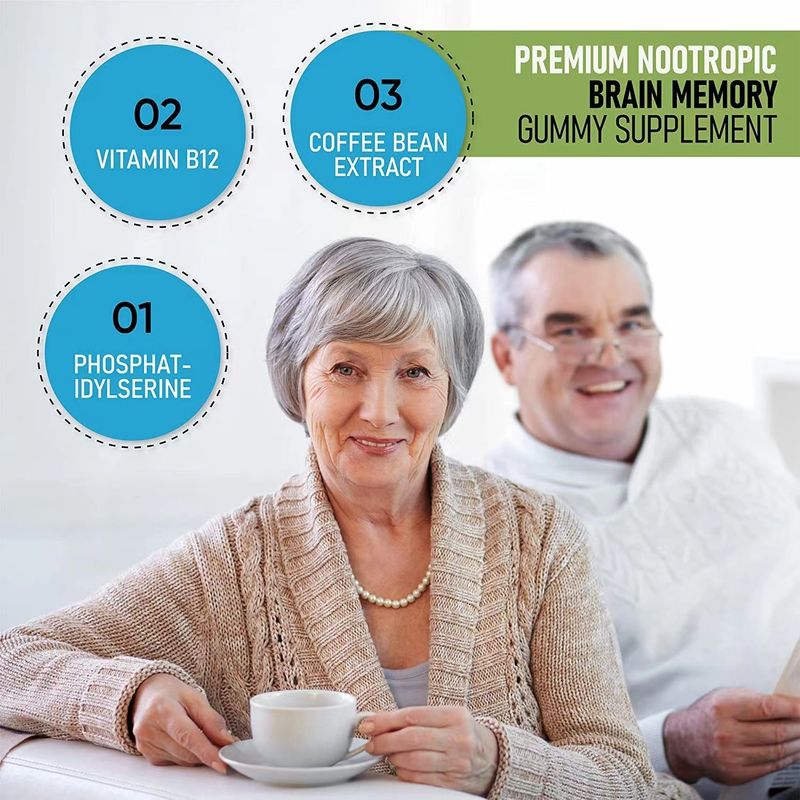 Ετικέτα Ιδιωτικού Προϊόντος Βιγκάνια Gummy Candy Focus Βελτιώνει τη Μνήμη Νοοτροπικά Συμπλήρωμα Ενισχυτικό για τον Εγκεφάλου Νοοτροπικά Gummies